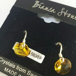- Bianca stone sterling & Swarovski crystal earrings